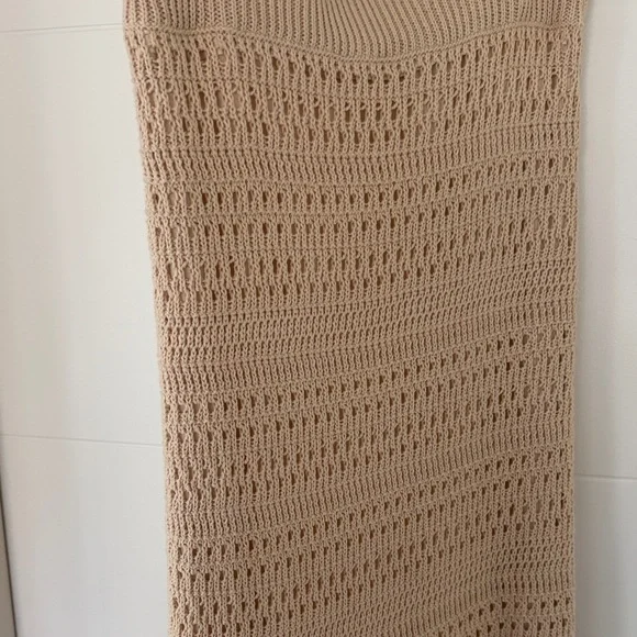 Petal & Pup Beige Crochet Maxi Skirt with Flared Hem - Picture 3 of 6